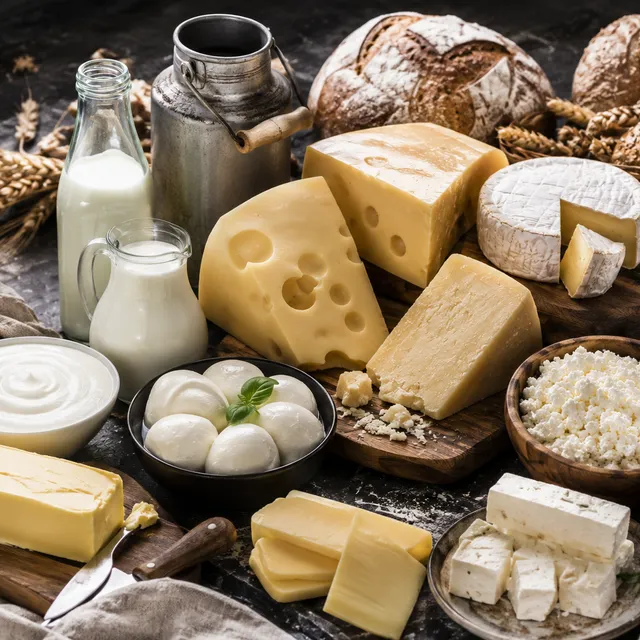 Molkereiprodukte und Käse Auswahl